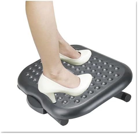 Alera Relaxing Adjustable Footrest, 13.75w x 17.75d x 4.5 to 6.75h, Black