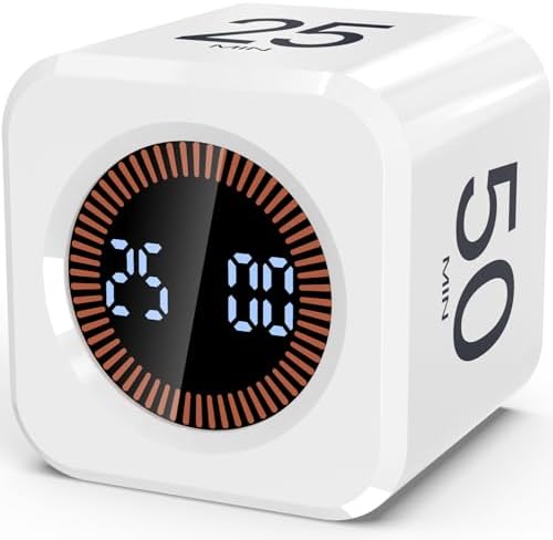 Digital Pomodoro Timer Cube 5/10/25/50min, Visual Productivity Fl...