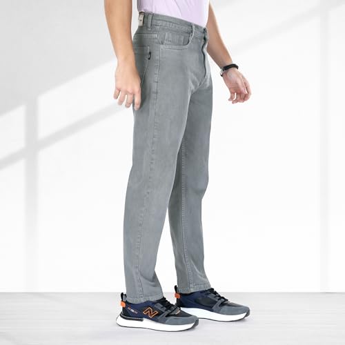 Image of Men's Straight Fit Stylish Non Stretch Mid Rise Pure Cotton Crafted with Premium Fabric Relaxed Jeans Available in Variety of Colour