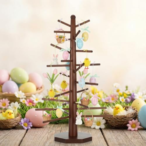 Leinuosen Wood Tree Ornament Display for Table 27.5 Ornament Tree Display Stand with Arms Artificial Trees Tabletop Centerpieces for Christmas Valentines Day Easter Wedding Holiday Party Decor