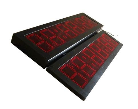 Reloj cronómetro LED de doble cara para carreras, diseño de puerta abierta y mantenimiento, gabinete IP64, caracteres grandes de 8 pulgadas miniatura 2