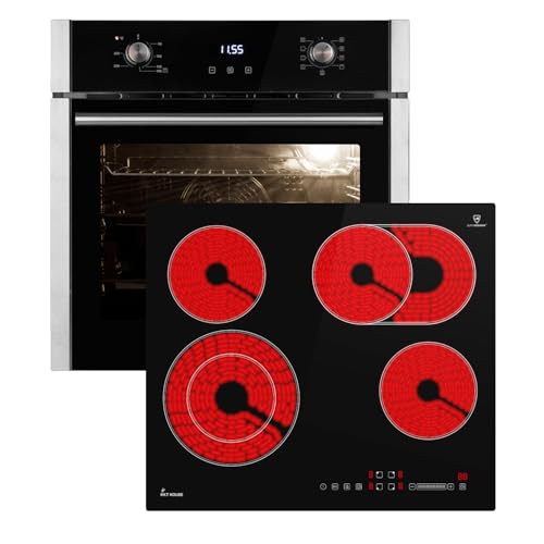 Cuisinière: 60cm Four encastrable EB8005ED + 59cm Plaque Eletrique CH5901RL | Fonction pizza |...