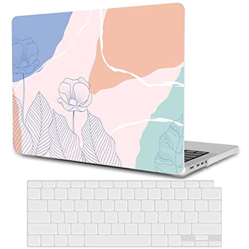 Funda Compatible con MacBook Air 13 Pulgadas (Versión: 2010-2017, Modelo: A1466 / A1369), Plástico Dura Carcasa Cubierta con Tapa del Teclado Compatible con Mac Air 13,3 - Flor Simple Cover