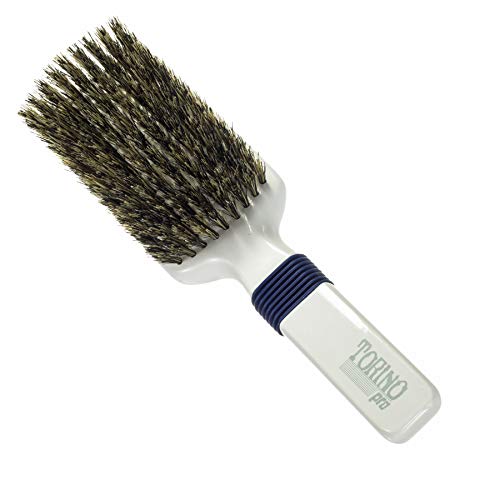 Torino Pro Medium Wave Brushes By Brush King #48- Rubber Grip Vertical Brush - 360 Wave Brushes - Great for connections and Wolfing- 100% boar bristle hair brush