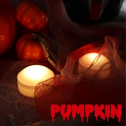 Image of 2 Pack Halloween Pumpkin Lights with Remote /Timer White Led Battery Operated Flameless Candles Pumpkin Latern Jack-O-Lantern Lights Decor Fall Decorations