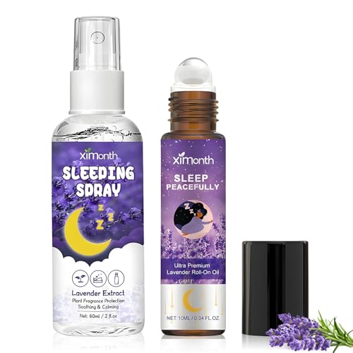 Lavendelspray - Kissenspray, [BIO-LAVENDELÖL] Lavendel Kissenspray zum Einschlafen, mit 10ml Roll-on Ätherisches Öl, für Entspannung, Ruhe,...