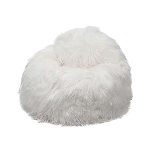 Sheepskin World Islandés Alfombra De Pelo Largo Natural Bean Bag