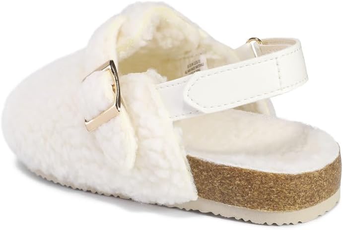 HOMEHOT Girls Clogs Fur Lined Cork Footbed for Big Kids Indoor Outdoor Sandals with Adjustable Buckle - Image 6