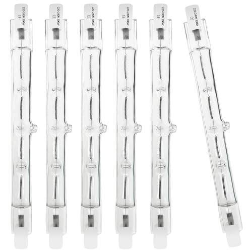 WinDerMo R7S Halogen Leuchtmittel 118mm Halogenstab 118mm 300W 230V 6 Stück Halogenstab R7S Dimmbar Halogenstablampe für baustrahler Arbeit Landschaftsbeleuchtung Wohnzimmerleuchten