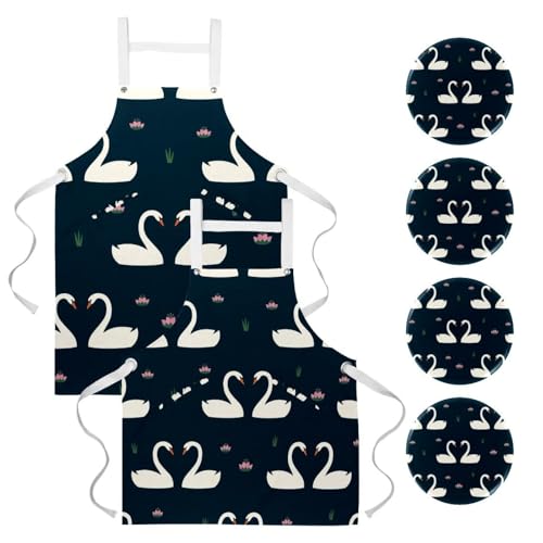 Tablier de serveuse et cuisine lot de 2 idéal pour restauration et pâtisserie