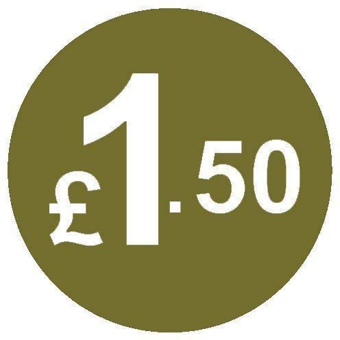 from 99p to £10 - Pack of 200 Gold 20mm Price Stickers/Sticky Labels - 40 Different Prices to Choose from (Gold £1.50)
