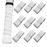 9 Pcs 0.55mm Ultra-Thin Tennis Grip Tape, Tacky Feel Racket Grip Tape,Pickleball Paddle Badminton Racket Grip Tape, Tennis Overgrip with Velvety Comfort for Anti Slip and Absorbent (9 Pieces White)