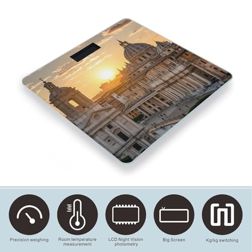 Báscula digital de baño con pantalla LED y vidrio templado miniatura 3