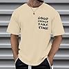 Men's Oversize Short Sleeve T-Shirt Crew Neck Sports Shirt with Back Print Vintage Print Streetwear Oversized Casual Top Summer Tops Y2K Cotton Tee Shirts Print Long Shirt, beige, XXL #2