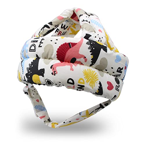 Image of Baby Head Protector Baby Helmet for Crawling Walking, No Bumps Safety Head Adjustable Protective Cap for Walking, Playing (Dinosaur A)