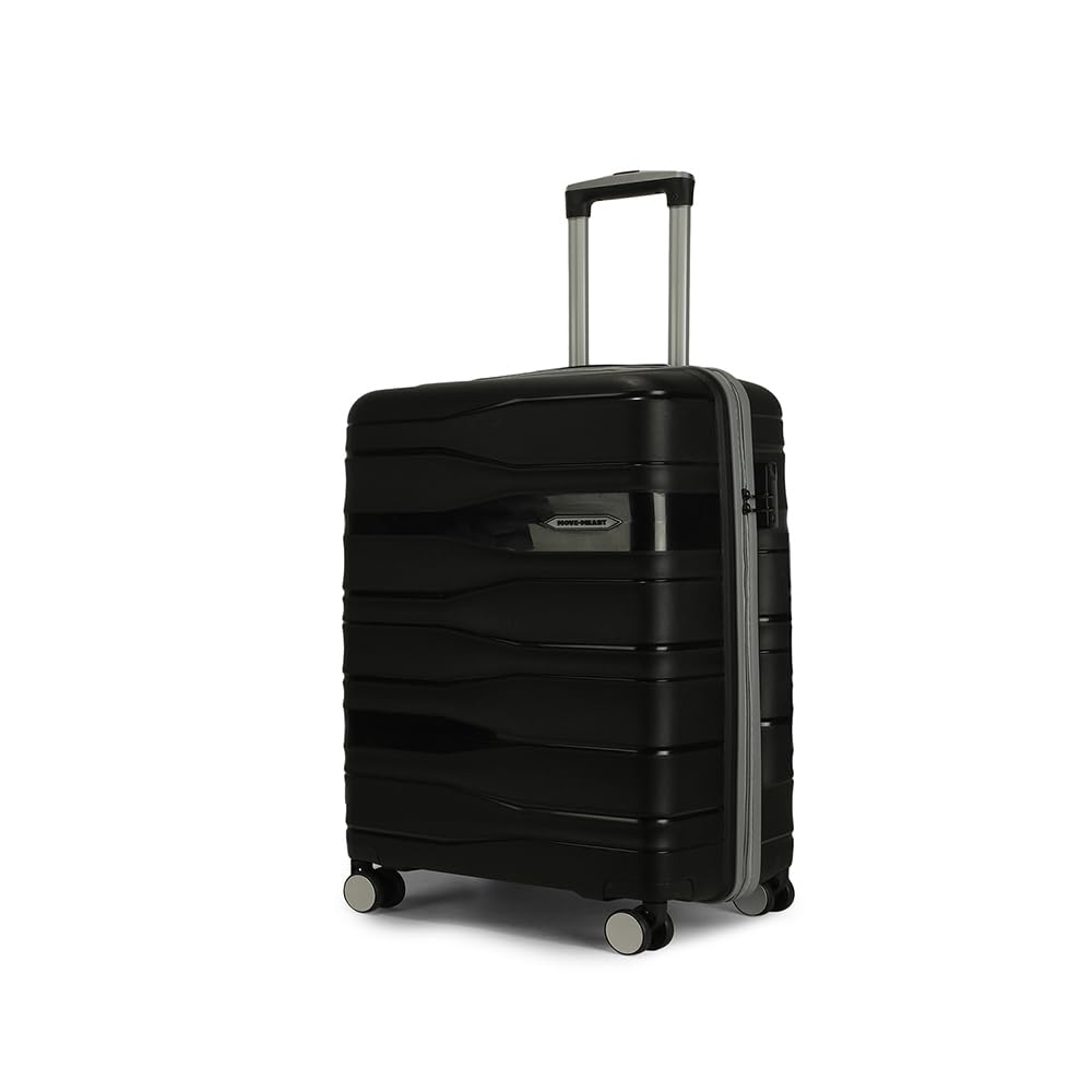 travelfy 8 wheels number lock polypropylene trolley bag for men & women | 360 degree wheeling system luggage | trolley bags for travel