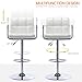 Vogue Furniture Direct Modern PU Leather Square Bar Stool, Adjustable Swivel Barstool with Back and Arms, Airlift Counter Height Chair for Kitchen Dining Pub Cafe, 1 Chair (Pearl White)