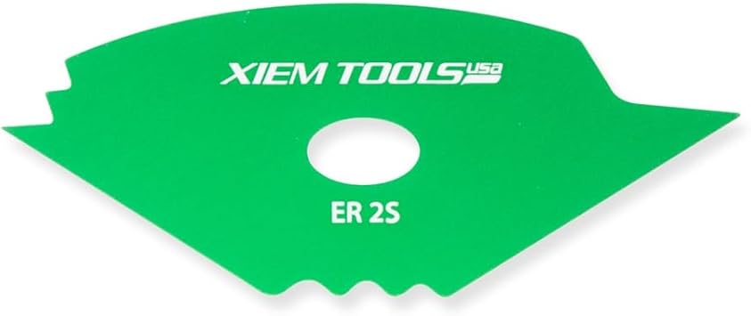 Xiem Tools Edger Rib 2 Small Green | Anodized Aluminum Pottery Trimming Tool | Precision Footing & Texturing Rib for Ceramic Artists