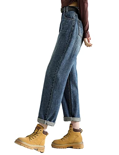 HALITOSS Women's High Waist Vintage Denim Jeans Casual Loose Trousers2