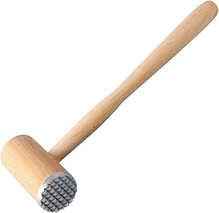 Fackelmann 31127 Attendrisseur de viande, Marteau à viande, Attendrisseur à viande, Bois, Métal, 32 cm, Naturel