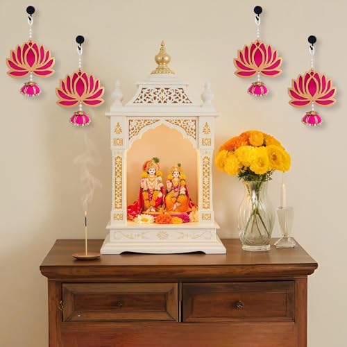 Image of Akaar Decor Artificial Marigold Door Hanging Toran | Diwali Decoration Items for Home Decor| Festive Decor| Office Decor| -(L:Approx. 2.5ft) (AK Lotus LATKAN 4)