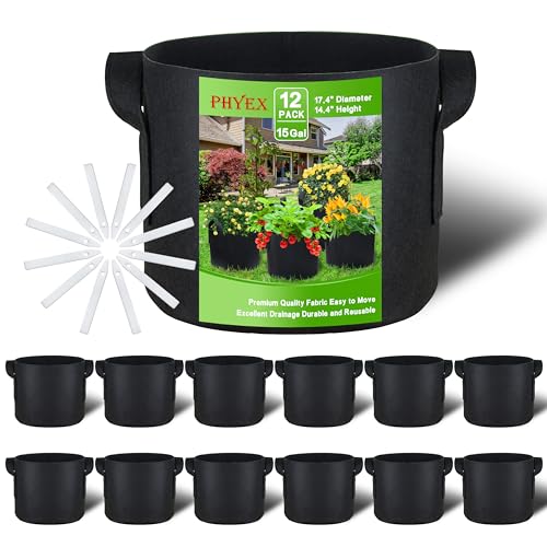 Image of 12-Pack 15 Gallon Grow Bags
