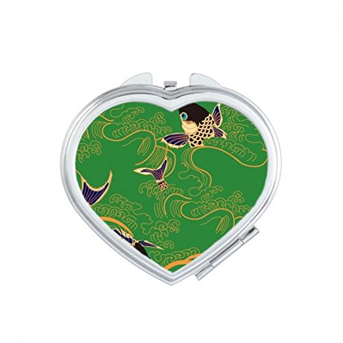 Miroir de maquillage compact portable cœur japonais feuille pourpre - 2