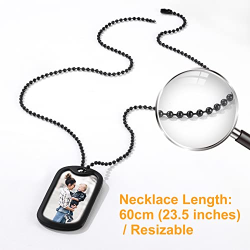 U7 Customized Picture On Black Dog Tags Necklace For Solider With Silicone Silencer #TOP3