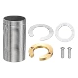 QUARKZMAN Wasserhahn Verlängerungsstück 80x32mm Edelstahl Gewindestange Verlängerungsmontage Stange Fixierhochfuß Mit Aluminiummutter Schraube Und Dichtung Für Küche Badezimmer Silber