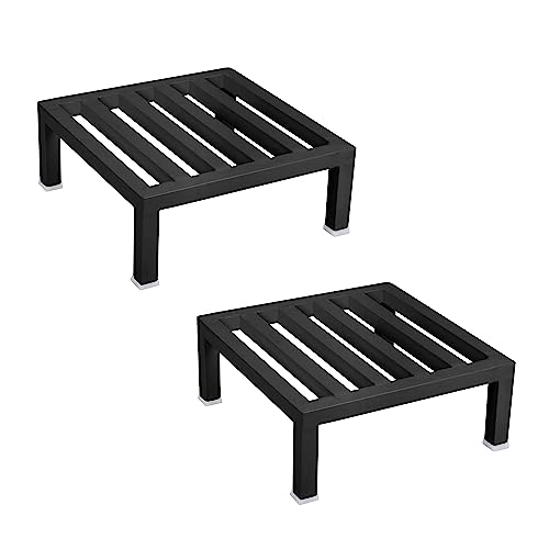 Kerqoor Scratchless Base Planter Pot Stand For Indoor/Outdoor heavy gauge Plant Stand Flower gamla Balcony Living Room DIY Decore 2 (Black, Square)
