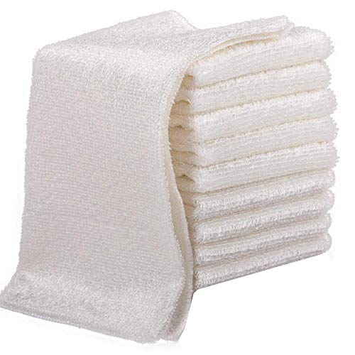 NA Paquete de 10 paños de limpieza de fibra de bambú para platos, toallas ecológicas de cocina, paños de limpieza y trapos de platos antigrasa, 18 x 23 cm