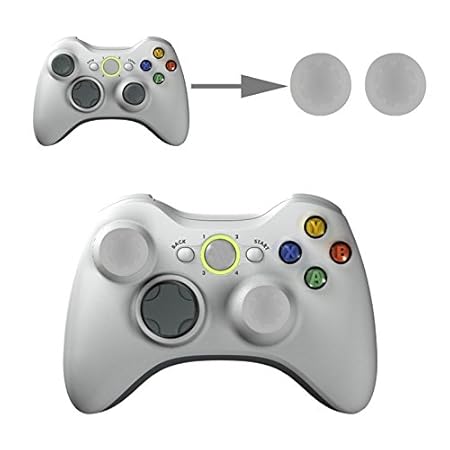 microware 2 pcs silicone key protector thumb grips joystick caps for ps4 & xbox(transparent)- Multi color