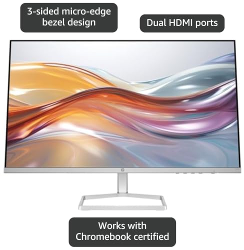 Image of HP Series 5 27 Inch FHD Desktop Monitor 527sf 100Hz IPS 300nits Anti-Glare Dual HDMI Port On-Screen Controls 3-Sided Micro-Edge Bezel Works with Chromebook Certified Adjustable Tilt 94F44AA (Renewed)