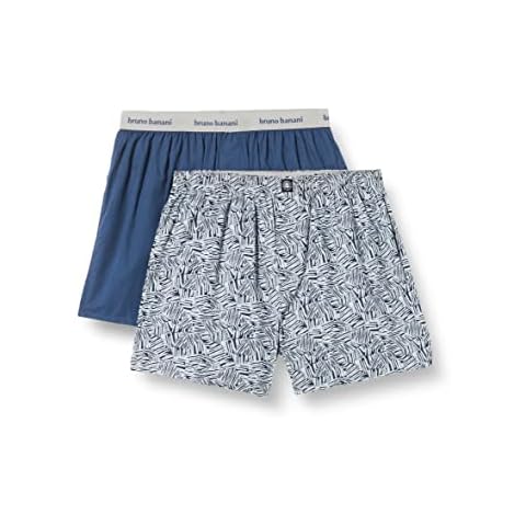bruno banani Herren Boxershort 2Pack Enthusiast Unterwäsche, hellgrau Print//Denim, L Cover
