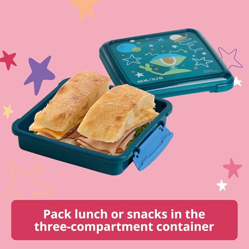Rubbermaid Pack & Go Alien Laguna Blue Lunch Set 3-Pack, Bento Cube, Snack Container, Sandwich Box, Food Storage Containers, Plastic Containers for Food - image 8