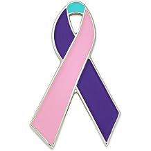 PinMart Thyroid Cancer Awareness Ribbon Enamel Lapel Pin