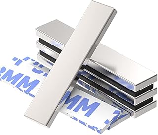 Wukong Magnets Strong, 50x10x5mm | 4 Pack Flat Magnets Fridge, Bar Magnets Magnet Strips, Magnetic Strips Self Adhesive for Fridge, Crafts and Whiteboard etc (1.97 * 0.39 * 0.2in)