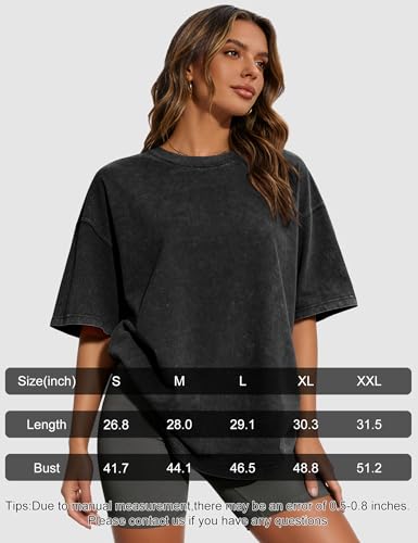Image of Siimcuzy 2 /4 Pack Oversized Tshirts for Women Short Sleeves Workout Tops