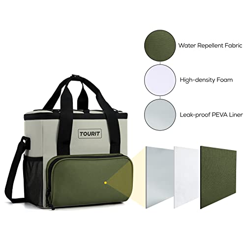 Image of TOURIT Small Soft Cooler Bag Insulated, 24 /35 /46-Can Lunch Cooler Bag, Ice Chest, 14.6 /24 /32L Leakproof & Portable Coolers for Picnic, Beach, Camping, Work, Travel, Trip