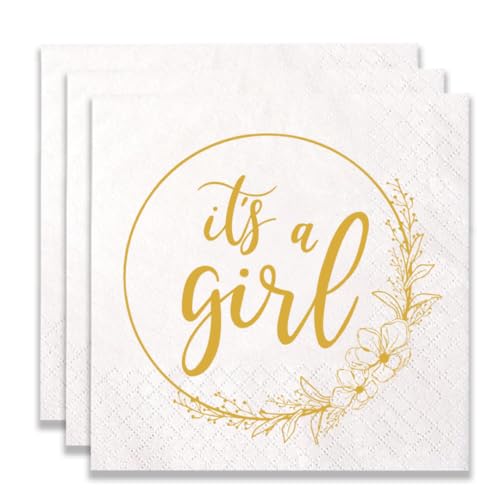 100 Pack of It's a Girl Paper Napkins for Baby Shower Party Decoration