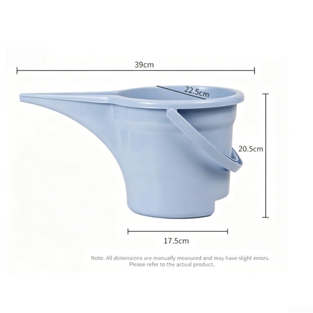 Arrosoir à long bec en plastique pour intérieur et extérieur avec double poignée ergonomique et construction épaisse résistante aux intempéries, rose (bleu)