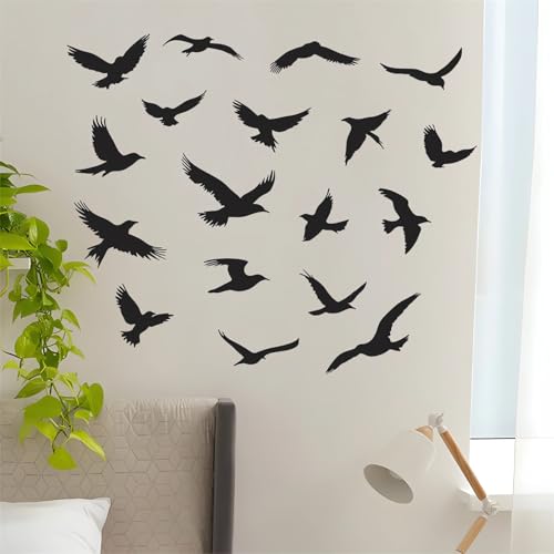 Vinilos Decorativos Poner Pared Pájaro Negro 24 Pz miniatura 4