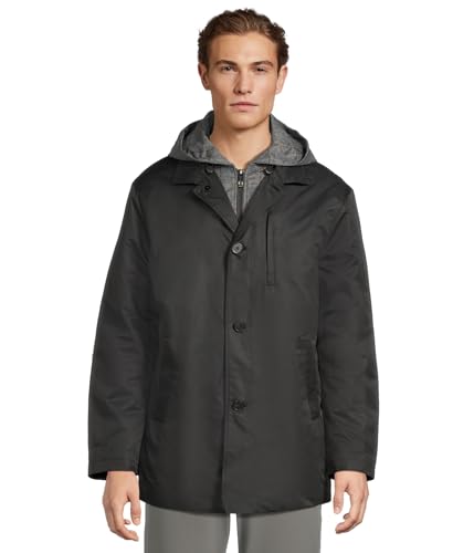 Johnston & Murphy Men's Upton Water-Resistant Raincoat with Removable Liner