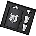 Serired Juego de Petacas de Acero Inoxidable Negro Vikingo de 8 Onzas, Flagón de Bolsillo Delgado a Prueba de Fugas Portátil, con 2 Tazas Y Embudo para Whisky Y Vodka, Etc,Dragon,A