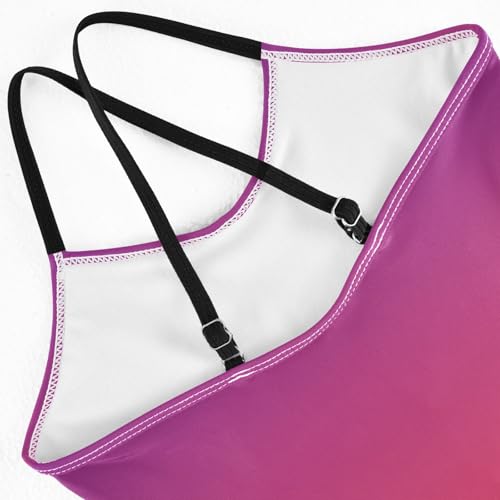 J JOYSAY Blue Pink Gradient Girls One Piece Swimsuits Sport Halter Swimwear3