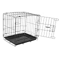 BESPORTBLE Foldable Small Pet Crate Metal Wire Cage with Plastic Tray Portable Collapsible Carrier for Dogs Cats Rabbits Quick Folding Space-saving Indoor Outdoor Ventilated Kennel