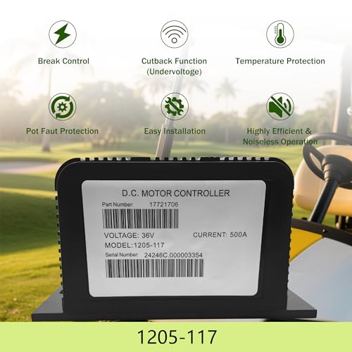 Image of 1205-117 DC Motor Controller Compatible with EZGO Golf Cart 36V 400A 0-5KΩ 1204-032 1204-004 1204-009 1205-101