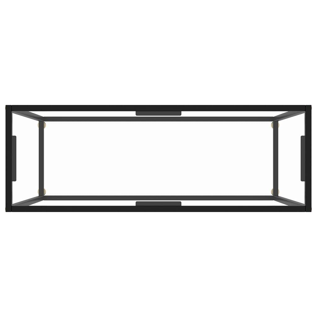 Stół Konsola ze szkła hartowanego 100x35x75 cm | Stal malowana proszkowo, łatwa do czyszczenia, wytrzymała i stabilna, elegancki stolik boczny