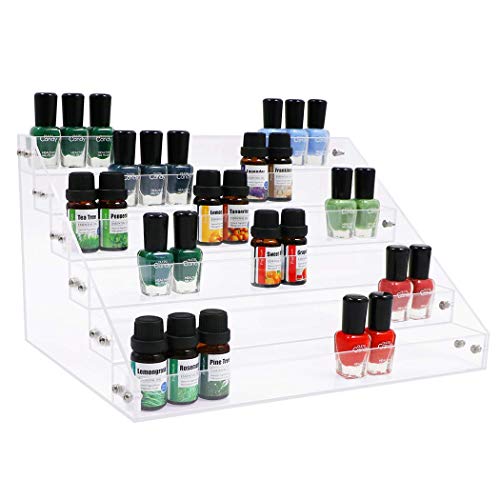 Kingtaily Nail Polish Organizer 72 Bottles of 6 Layers Acrylic Display Rack Storage Rack, Clear Essential Oil Stand Holder