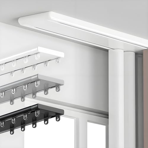 La mejor selección de Rieles para ducha los 5 más buscados. 41 Riel para Cortina De Techo, Cortineros Dobles para Cortinas con Gancho, Riel Silencioso De Aleación De Aluminio Pista De Cortina, para Divisor De Habitación Cortina De...